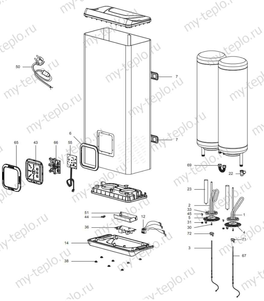 Запчасти для Ariston ABS VLS PW 80 D: схема Запчасти Ariston ABS VLS PW 80 D купить в Снежинске