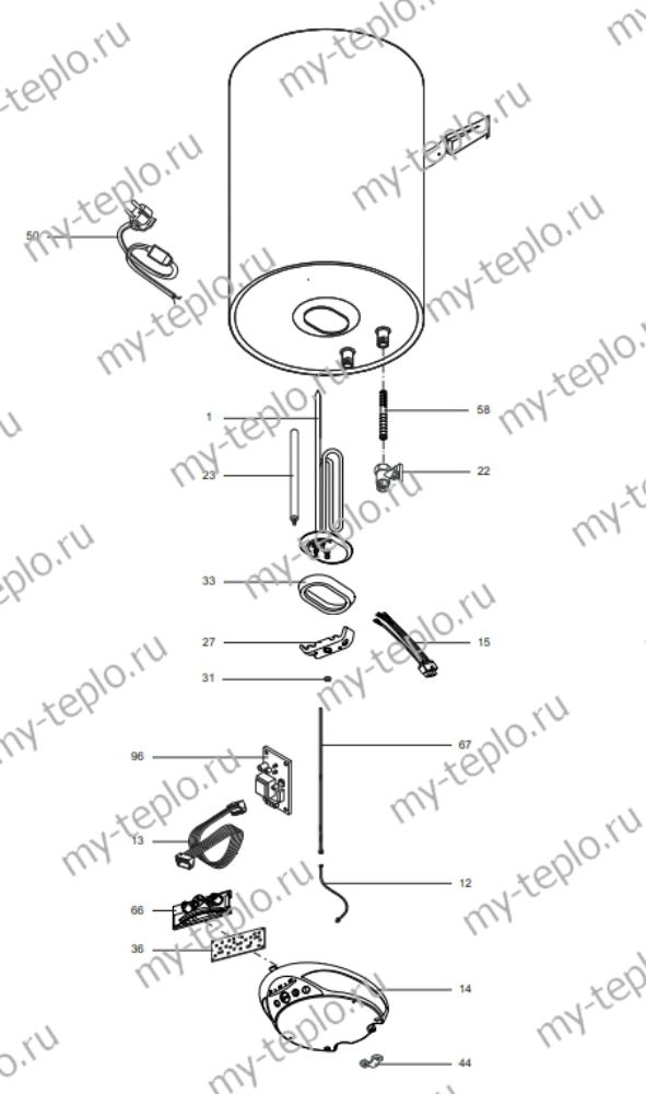 Запчасти для Ariston ABS PRO PRO INOX PW 100 V : схема Запчасти Ariston ABS PRO PRO INOX PW 100 V купить в Снежинске